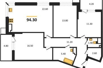 Фото №1: 3-комнатная квартира 95 м² - Краснодар, мкр. Парк Победы, 