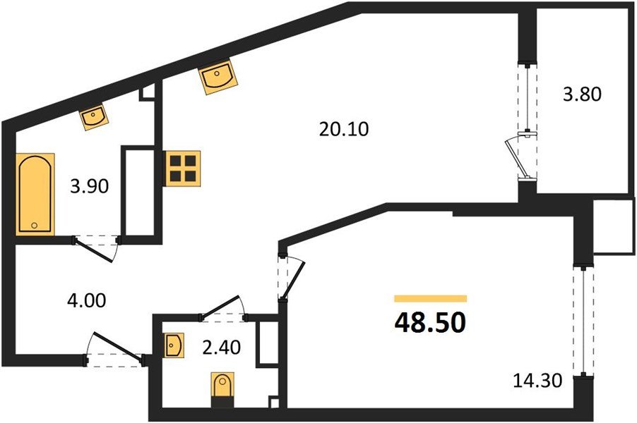 Фото №1: 1-комнатная квартира 49 м² - Краснодар, Прикубанский внутригородской округ, мкр. Парк Победы