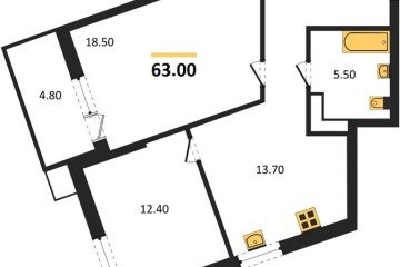 Фото №1: 2-комнатная квартира 63 м² - Краснодар, мкр. Парк Победы, 