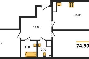 Фото №1: 2-комнатная квартира 76 м² - Краснодар, мкр. Парк Победы, 