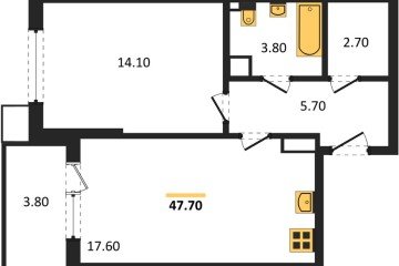 Фото №1: 1-комнатная квартира 48 м² - Краснодар, мкр. Прикубанский внутригородской округ, 