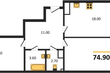 Фото №1: 2-комнатная квартира 76 м² - Краснодар, мкр. Парк Победы, 