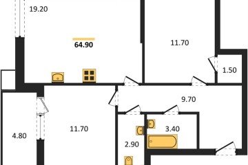 Фото №1: 2-комнатная квартира 64 м² - Краснодар, мкр. Парк Победы, 