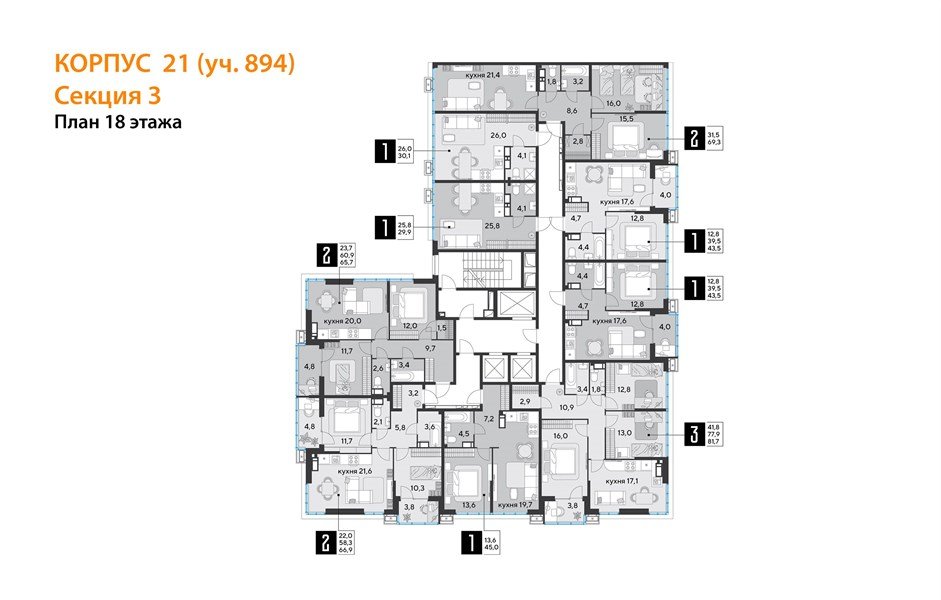 Фото №9: 3-комнатная квартира 80 м² - Краснодар, Прикубанский внутригородской округ, мкр. Парк Победы