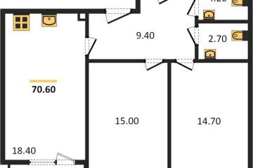 Фото №1: 2-комнатная квартира 71 м² - Краснодар, мкр. Парк Победы, 