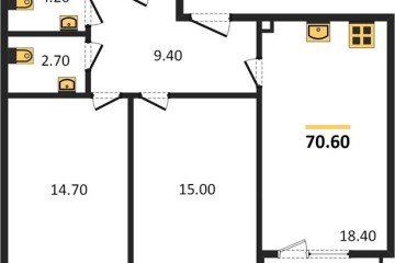Фото №1: 2-комнатная квартира 71 м² - Краснодар, мкр. Парк Победы, 