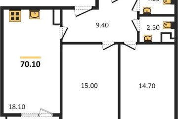 Фото №1: 2-комнатная квартира 70 м² - Краснодар, мкр. Парк Победы, 