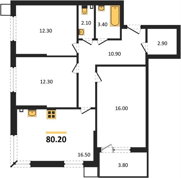 Фото №1: 3-комнатная квартира 80 м² - Краснодар, Парк Победы, мкр. Прикубанский внутригородской округ