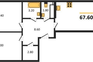 Фото №1: 2-комнатная квартира 67 м² - Краснодар, мкр. Прикубанский внутригородской округ, 