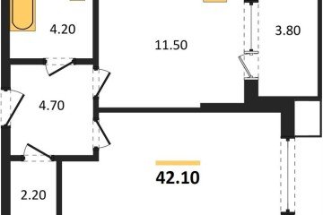Фото №1: 1-комнатная квартира 42 м² - Краснодар, мкр. Прикубанский внутригородской округ, 