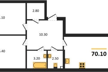 Фото №1: 2-комнатная квартира 70 м² - Краснодар, мкр. Прикубанский внутригородской округ, 
