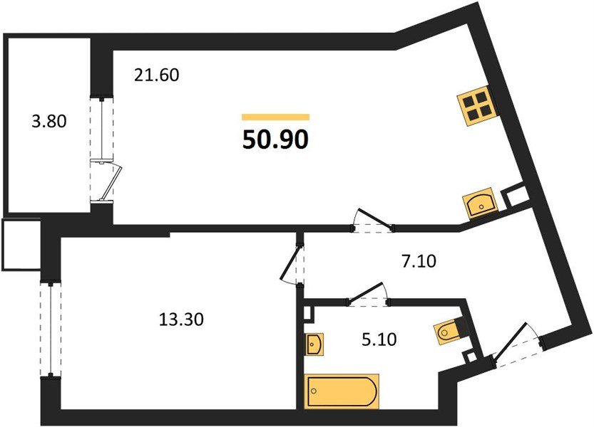 Фото №1: 1-комнатная квартира 51 м² - Краснодар, Парк Победы, мкр. Прикубанский внутригородской округ