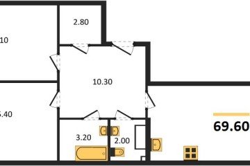 Фото №1: 2-комнатная квартира 70 м² - Краснодар, мкр. Прикубанский внутригородской округ, 