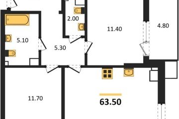 Фото №1: 2-комнатная квартира 64 м² - Краснодар, мкр. Прикубанский внутригородской округ, 