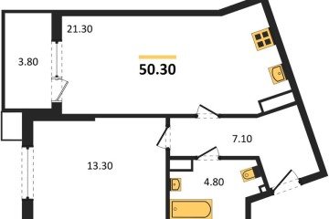 Фото №1: 1-комнатная квартира 50 м² - Краснодар, мкр. Прикубанский внутригородской округ, 
