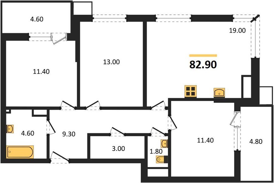 Фото №1: 3-комнатная квартира 84 м² - Краснодар, Парк Победы, мкр. Прикубанский внутригородской округ