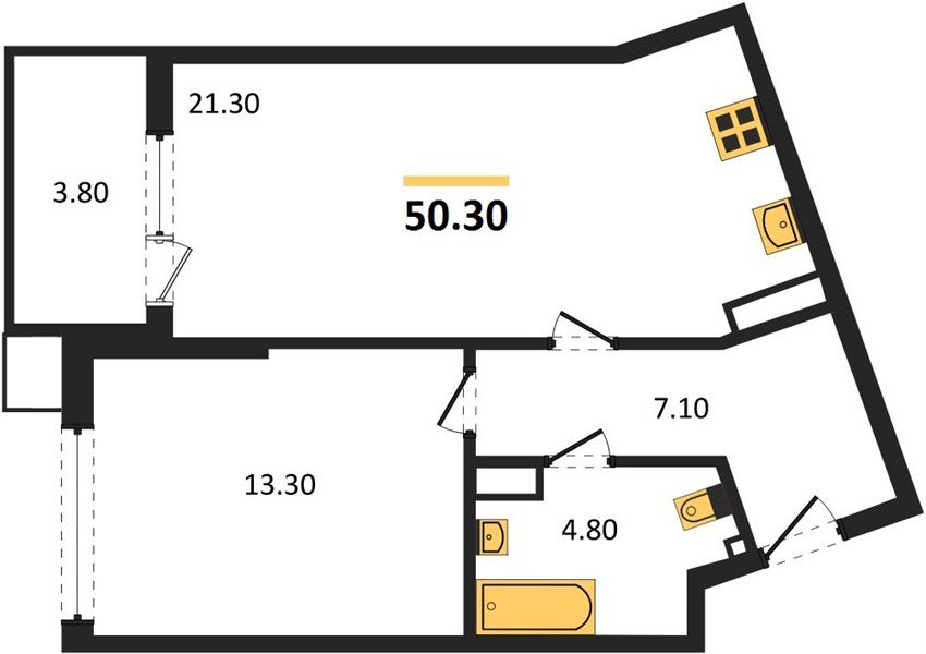 Фото №1: 1-комнатная квартира 50 м² - Краснодар, Парк Победы, мкр. Прикубанский внутригородской округ