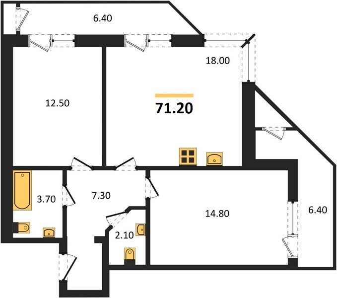 Фото №1: 2-комнатная квартира 71 м² - Краснодар, ЖК Рекорд, Карасунский внутригородской округ, Центральный внутригородской округ, Черёмушки, мкр. жилой комплекс Рекорд, ул. Новороссийская, 102/8к5