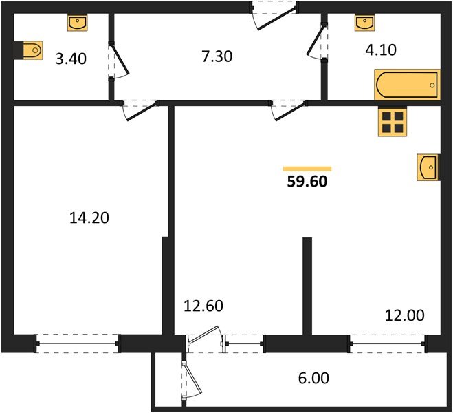 Фото №1: 2-комнатная квартира 59 м² - Краснодар, ЖК Рекорд, Карасунский внутригородской округ, Центральный внутригородской округ, Черёмушки, мкр. жилой комплекс Рекорд, ул. Новороссийская, 102/8к5