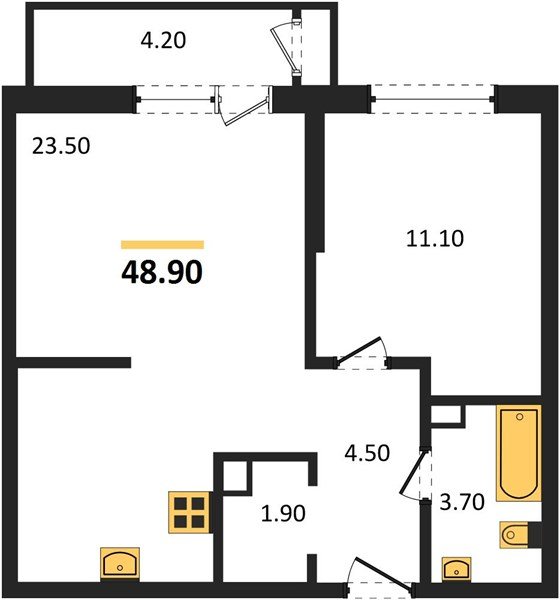 Фото №1: 1-комнатная квартира 48 м² - Краснодар, ЖК Рекорд, Карасунский внутригородской округ, Центральный внутригородской округ, Черёмушки, мкр. жилой комплекс Рекорд, ул. Новороссийская, 102/8к5