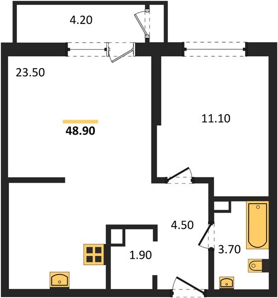 Фото №1: 1-комнатная квартира 48 м² - Краснодар, ЖК Рекорд, Карасунский внутригородской округ, Центральный внутригородской округ, Черёмушки, мкр. жилой комплекс Рекорд, ул. Новороссийская, 102/8к5