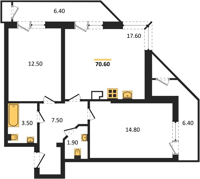 Фото №1: 2-комнатная квартира 70 м² - Краснодар, ЖК Рекорд, Карасунский внутригородской округ, Центральный внутригородской округ, Черёмушки, мкр. жилой комплекс Рекорд, ул. Новороссийская, 102/8к5
