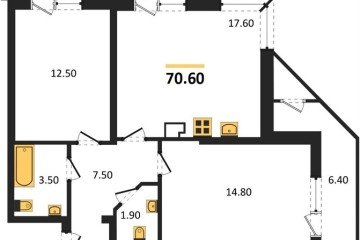 Фото №1: 2-комнатная квартира 70 м² - Краснодар, мкр. жилой комплекс Рекорд, ул. Новороссийская, 102/8к5