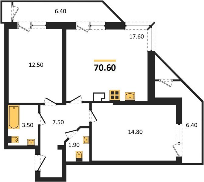 Фото №1: 2-комнатная квартира 70 м² - Краснодар, ЖК Рекорд, Карасунский внутригородской округ, Центральный внутригородской округ, Черёмушки, мкр. жилой комплекс Рекорд, ул. Новороссийская, 102/8к5