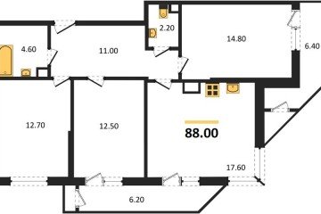Фото №1: 3-комнатная квартира 88 м² - Краснодар, мкр. жилой комплекс Рекорд, ул. Новороссийская, 102/8к5