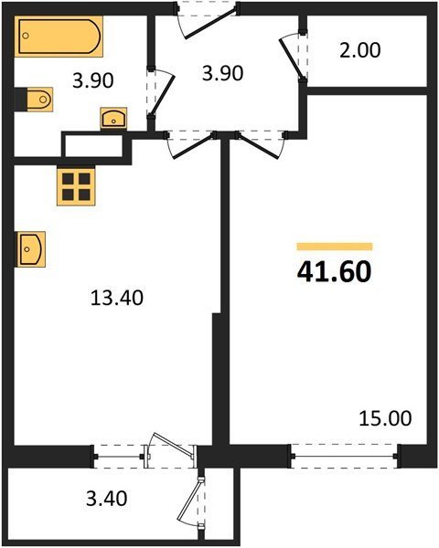 Фото №1: 1-комнатная квартира 41 м² - Краснодар, ЖК Рекорд, Карасунский внутригородской округ, Центральный внутригородской округ, Черёмушки, мкр. жилой комплекс Рекорд, ул. Новороссийская, 102/8к5