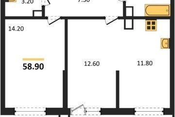 Фото №1: 2-комнатная квартира 58 м² - Краснодар, мкр. жилой комплекс Рекорд, ул. Новороссийская, 102/8к5
