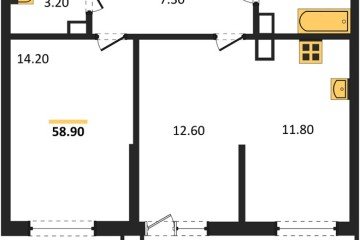Фото №1: 2-комнатная квартира 58 м² - Краснодар, мкр. жилой комплекс Рекорд, ул. Новороссийская, 102/8к5