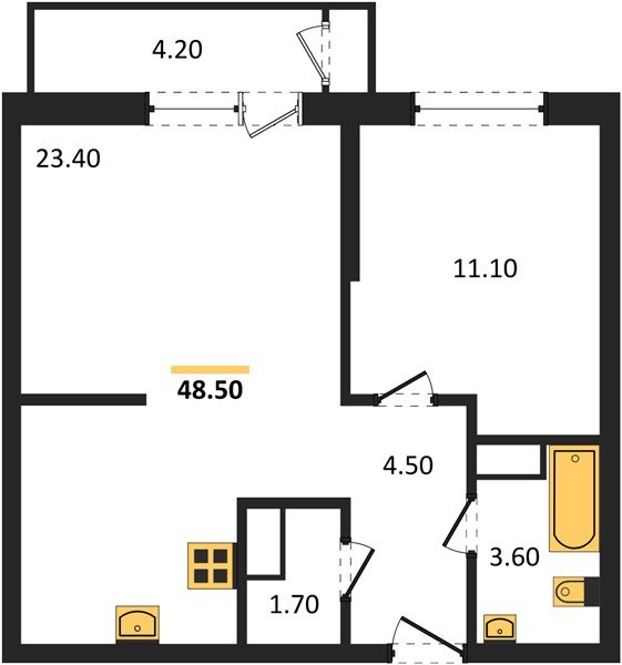 Фото №1: 1-комнатная квартира 48 м² - Краснодар, ЖК Рекорд, Карасунский внутригородской округ, Центральный внутригородской округ, Черёмушки, мкр. жилой комплекс Рекорд, ул. Новороссийская, 102/8к5