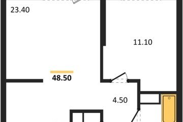 Фото №1: 1-комнатная квартира 48 м² - Краснодар, мкр. жилой комплекс Рекорд, ул. Новороссийская, 102/8к5