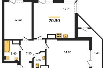 Фото №1: 2-комнатная квартира 70 м² - Краснодар, мкр. жилой комплекс Рекорд, ул. Новороссийская, 102/8к5