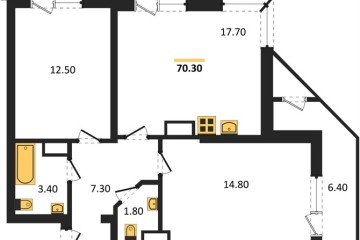 Фото №1: 2-комнатная квартира 70 м² - Краснодар, мкр. жилой комплекс Рекорд, ул. Новороссийская, 102/8к5