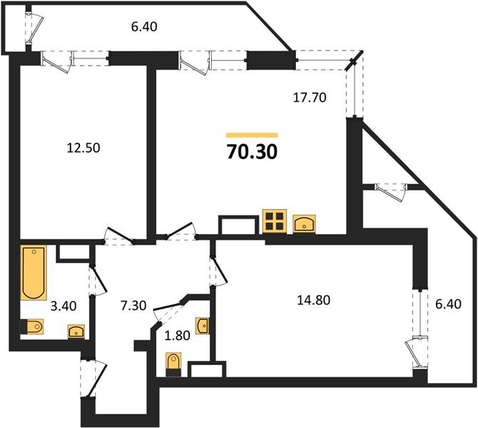 Фото №1: 2-комнатная квартира 70 м² - Краснодар, ЖК Рекорд, Карасунский внутригородской округ, Центральный внутригородской округ, Черёмушки, мкр. жилой комплекс Рекорд, ул. Новороссийская, 102/8к5