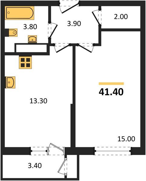 Фото №1: 1-комнатная квартира 41 м² - Краснодар, ЖК Рекорд, Карасунский внутригородской округ, Центральный внутригородской округ, Черёмушки, мкр. жилой комплекс Рекорд, ул. Новороссийская, 102/8к5