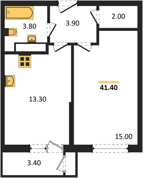 Фото №1: 1-комнатная квартира 41 м² - Краснодар, ЖК Рекорд, Карасунский внутригородской округ, Центральный внутригородской округ, Черёмушки, мкр. жилой комплекс Рекорд, ул. Новороссийская, 102/8к5