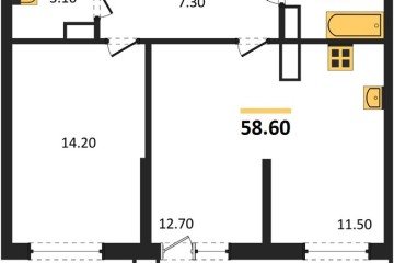 Фото №1: 2-комнатная квартира 58 м² - Краснодар, мкр. жилой комплекс Рекорд, ул. Новороссийская, 102/8к5