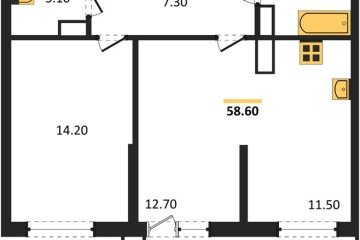 Фото №1: 2-комнатная квартира 58 м² - Краснодар, мкр. жилой комплекс Рекорд, ул. Новороссийская, 102/8к5