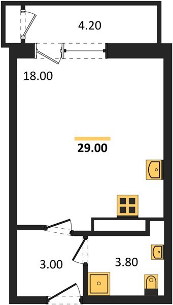 Фото №1: Студия 29 м² - Краснодар, ЖК Рекорд, Карасунский внутригородской округ, Центральный внутригородской округ, Черёмушки, мкр. жилой комплекс Рекорд, ул. Новороссийская, 102/8к5
