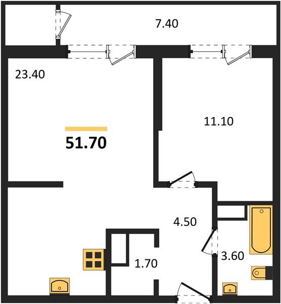 Фото №1: 1-комнатная квартира 51 м² - Краснодар, ЖК Рекорд, Карасунский внутригородской округ, Центральный внутригородской округ, Черёмушки, мкр. жилой комплекс Рекорд, ул. Новороссийская, 102/8к5