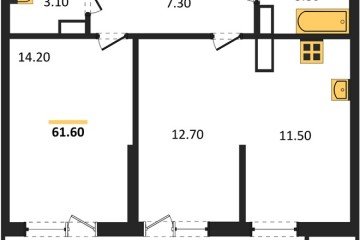 Фото №1: 2-комнатная квартира 61 м² - Краснодар, мкр. жилой комплекс Рекорд, ул. Новороссийская, 102/8к5