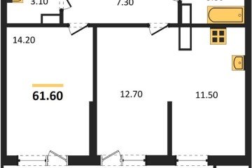 Фото №1: 2-комнатная квартира 61 м² - Краснодар, мкр. жилой комплекс Рекорд, ул. Новороссийская, 102/8к5