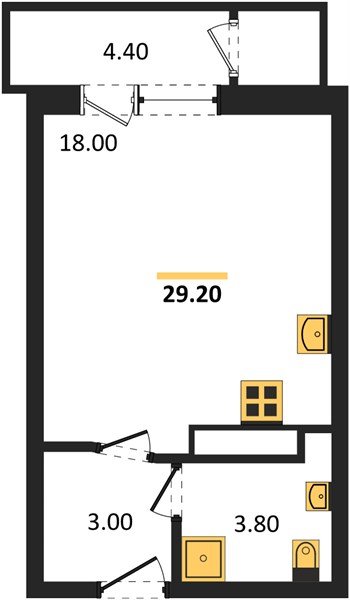 Фото №1: Студия 29 м² - Краснодар, ЖК Рекорд, Карасунский внутригородской округ, Центральный внутригородской округ, Черёмушки, мкр. жилой комплекс Рекорд, ул. Новороссийская, 102/8к5