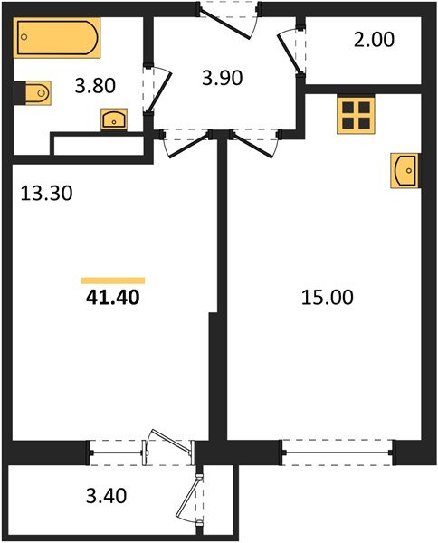 Фото №1: 1-комнатная квартира 41 м² - Краснодар, ЖК Рекорд, Карасунский внутригородской округ, Центральный внутригородской округ, Черёмушки, мкр. жилой комплекс Рекорд, ул. Новороссийская, 102/8к5
