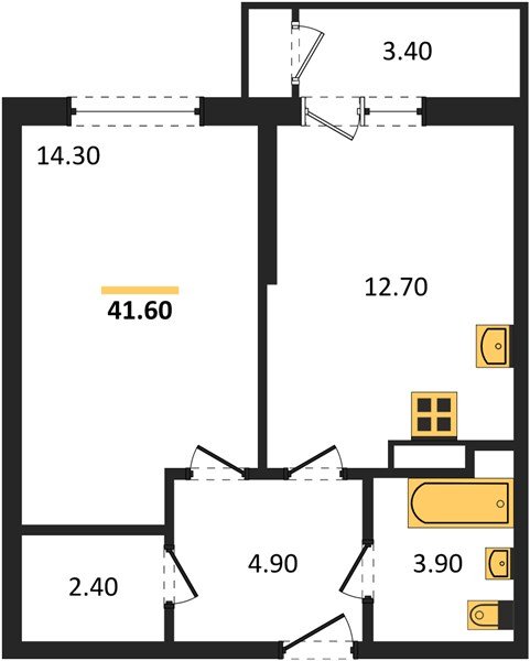Фото №1: 1-комнатная квартира 41 м² - Краснодар, ЖК Рекорд, Карасунский внутригородской округ, Центральный внутригородской округ, Черёмушки, мкр. жилой комплекс Рекорд, ул. Новороссийская, 102/8к5