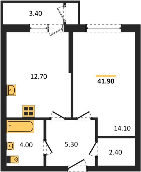 Фото №1: 1-комнатная квартира 41 м² - Краснодар, ЖК Рекорд, Карасунский внутригородской округ, Центральный внутригородской округ, Черёмушки, мкр. жилой комплекс Рекорд, ул. Новороссийская, 102/8к5