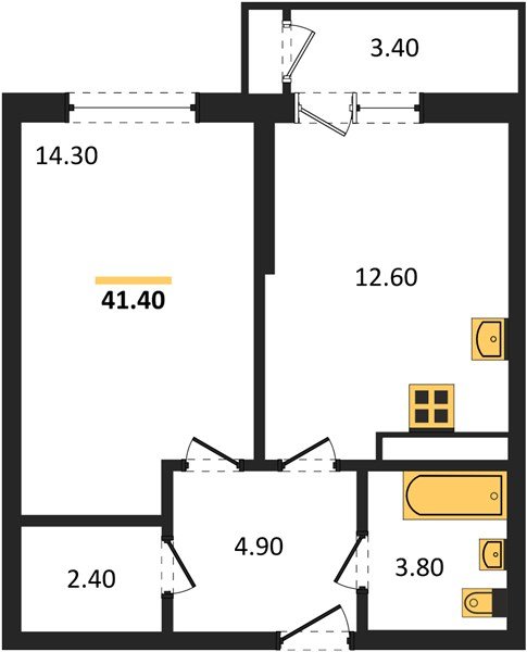 Фото №1: 1-комнатная квартира 41 м² - Краснодар, ЖК Рекорд, Карасунский внутригородской округ, Центральный внутригородской округ, Черёмушки, мкр. жилой комплекс Рекорд, ул. Новороссийская, 102/8к5